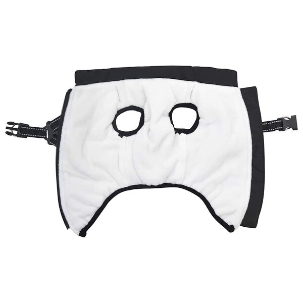 vidaXL Hund Kappa med sele Svart S Fleece och Polyester