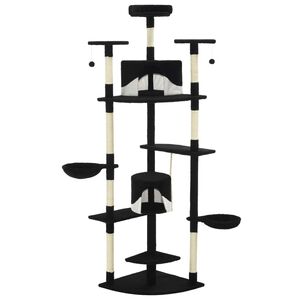 vidaXL Kl&ouml;str&auml;d med sisalpelare 203 cm svart och vit