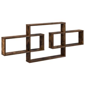 vidaXL V&auml;gg hylla R&ouml;kt ek 130 x 10 x 50 cm Konstruerat tr&auml;
