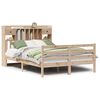 vidaXL S&auml;ng med bokhylla utan madrass 140x190cm massiv furu