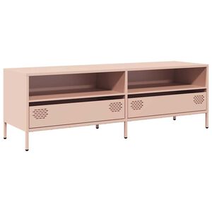 vidaXL Tv-b&auml;nk rosa 135x39x43,5 cm kallvalsat st&aring;l