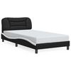 vidaXL Bed Frame without Mattress "Hvar" Black and White 100x200 cm Faux Leather