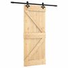 vidaXL Skjutd&ouml;rr Naturlig och svart 85 x 210 cm Massiv furutr&auml;d&ouml;rr