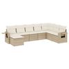 vidaXL Matgrupp f&ouml;r tr&auml;dg&aring;rden med dynor 8 delar beige konstrotting