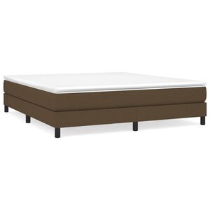 vidaXL Boxspring-s&auml;ngram m&ouml;rkbrun 180x200 cm tyg