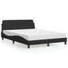 vidaXL Bed with Mattress "Dover" Black 140x200 cm Velvet