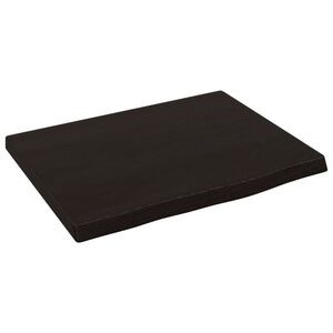 vidaXL B&auml;nkskiva f&ouml;r badrum m&ouml;rkbrun 40x30x2 cm behandlat massivt tr&auml;