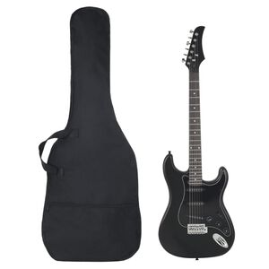 vidaXL Elgitarr f&ouml;r nyb&ouml;rjare med v&auml;ska svart 4/4 39"