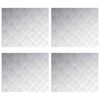 vidaXL Trappsteg Rektangul&auml;r 4 pcs Silver 60 x 50 cm Aluminium