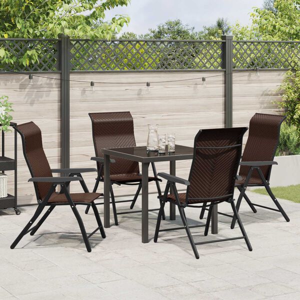 vidaXL Trädgårdsmöbelset 5 pcs Brun Poly rattan