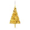 vidaXL Belyst plastgran med kulor guld 180 cm PET