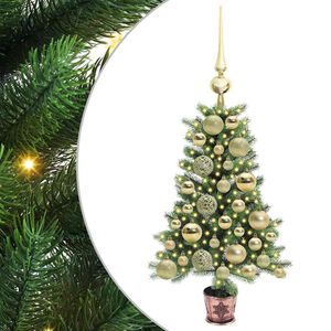 vidaXL Julgran med 150 LED-lampor med stativ Gr&ouml;n 65 cm PE