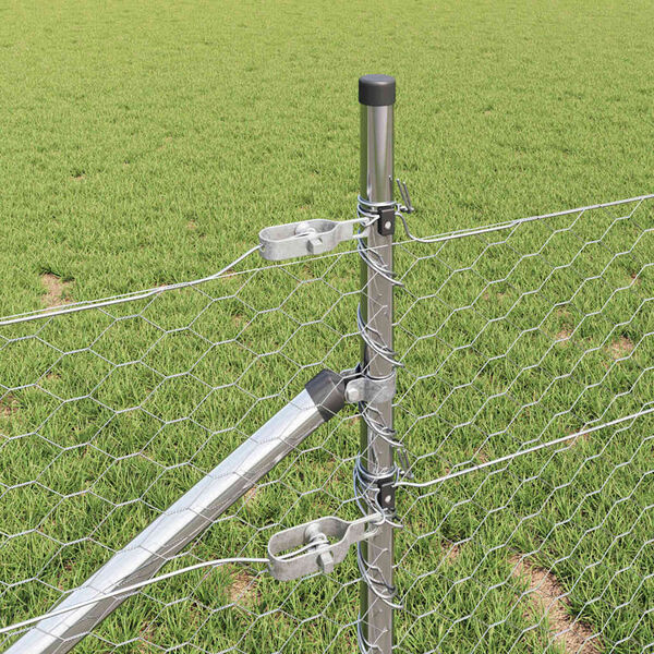 vidaXL St&auml;ngselstolpe Silver 100 x 0,5 m (36 mm n&auml;t) St&aring;l