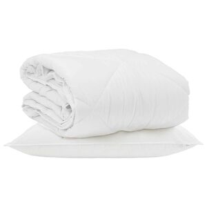 vidaXL Sommar Duvet med kudde 2 pcs Vit Mikrofiber