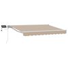 vidaXL Manuell markisram med LED-lampor Beige 2,5 x 2 m