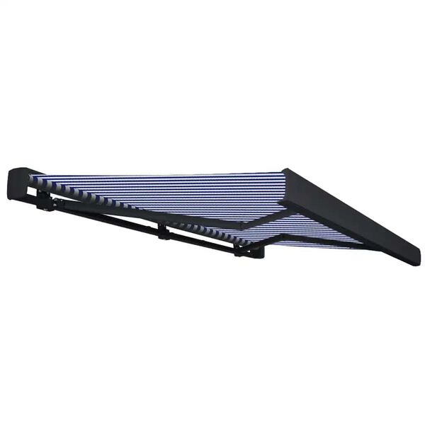 vidaXL Markis motoriserad 400x300 cm bl&aring; och vit