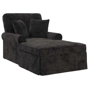 vidaXL Chaise Lounge med Kjol med kudde Svart 157 x 91 x 91 cm ARES
