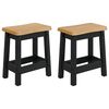 vidaXL Barpall EKAI 2 st Svart 40 x 29 x 45,5 cm Massiv furu