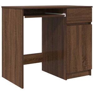 vidaXL Skrivbord brun ek 86x49x76 cm konstruerat tr&auml;