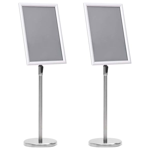 vidaXL Affischställningar 2 pcs Silver 45 x 33 x 88 cm