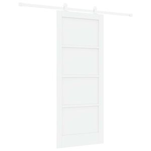 vidaXL Skjutd&ouml;rr Vit 83 x 202 cm Massiv furu