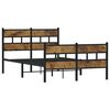 vidaXL Sängram utan madrass metall rökfärgad ek 120x200 cm