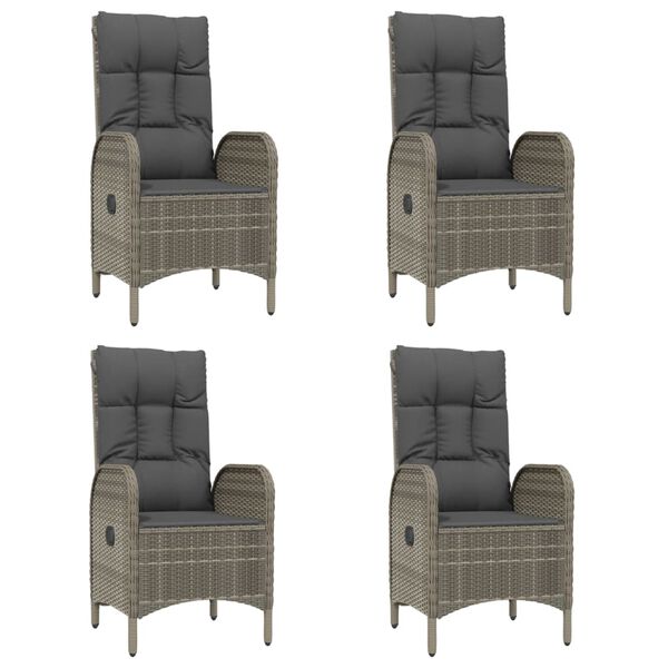 vidaXL Matgrupp för trädgården dynor 5 delar svart&grå konstrottning