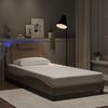 vidaXL Bed Frame "Viana" with LED without Mattress Cappuccino 100x200 cm