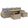 vidaXL Soffgrupp f&ouml;r tr&auml;dg&aring;rden med dynor 6 delar beige konstrotting