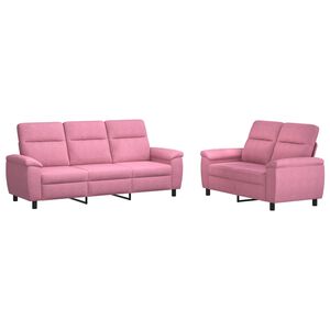 vidaXL Soffset 2 st Rosa Tyg