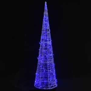 vidaXL Ljuskon LED pyramid akryl bl&aring; 120 cm