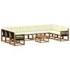 vidaXL Utomhussoffset med kudde 11 pcs Naturlig och Gr&auml;dde