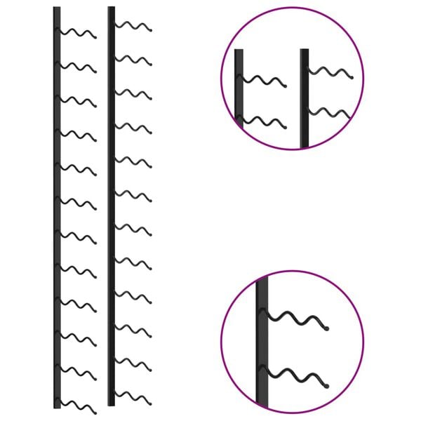vidaXL Väggmonterat vinställ för 24 flaskor svart järn