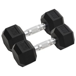 vidaXL Hantlar 2 st 8 kg totalt gjutj&auml;rn