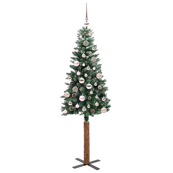 vidaXL Smal julgran med 150 LED-lampor Grön 150 cm PVC och solid furu