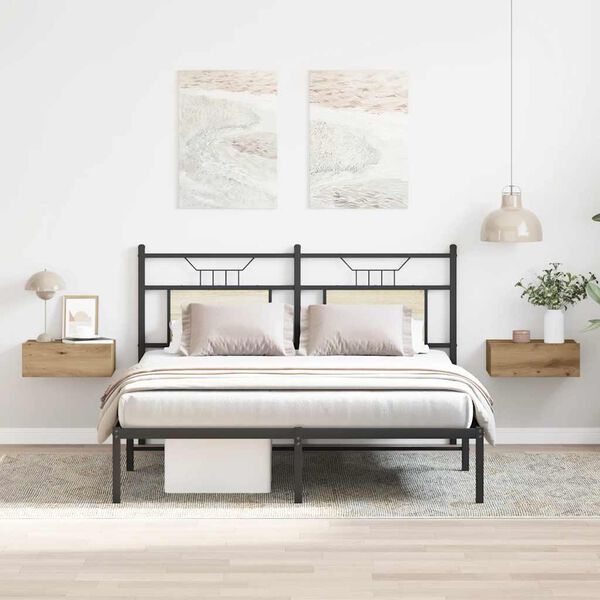 vidaXL Sv&auml;vande s&auml;ngbord 2 st artisan ek 40x32x15 cm konstruerat tr&auml;