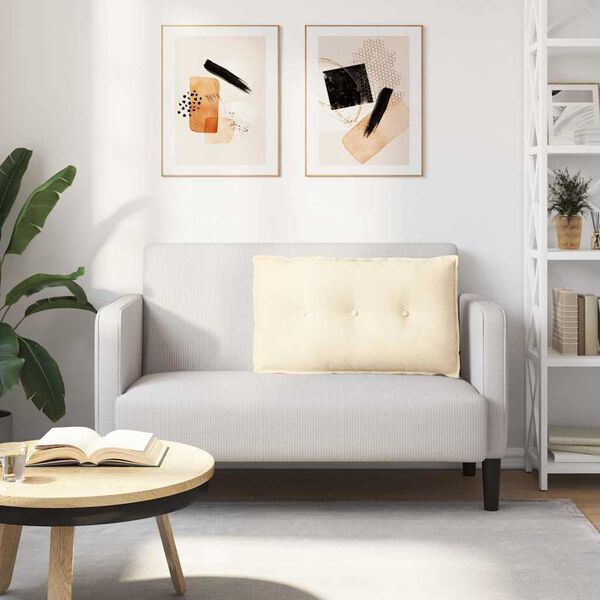 vidaXL Ryggkudde Kr&auml;m 80 x 50 cm Kordread tyg