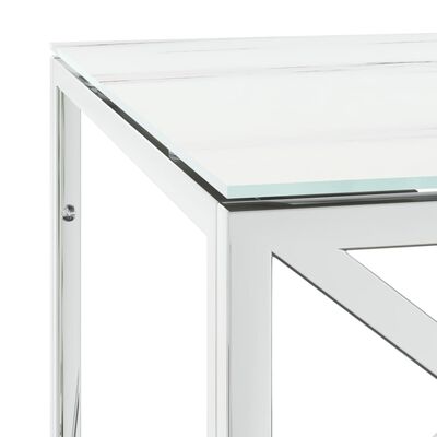 vidaXL Soffbord 110x45x45 cm rostfritt stål och glas