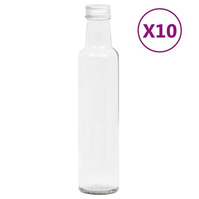 vidaXL Glasflaskor små 260 ml med skruvkork 10 st