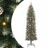 vidaXL Konstgjort smalt jultr&auml;d med 300 LED-lampor Gr&ouml;n och Vit 240 cm