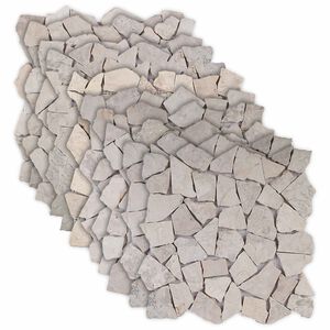 vidaXL Mosaikplattor Gr&auml;ddvit 30 x 30 cm Marmor