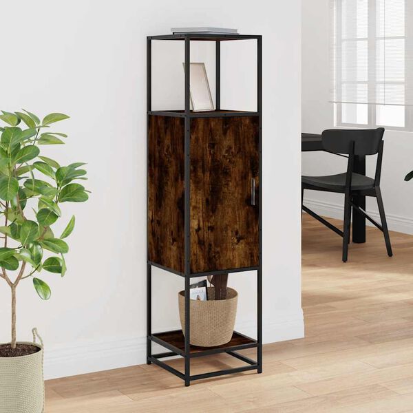 vidaXL H&ouml;gsk&aring;p r&ouml;kf&auml;rgad ek 35,5x35x139 cm konstruerat tr&auml; och metall