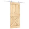 vidaXL Skjutd&ouml;rr Naturlig och vit 90 x 210 cm Massiv furutr&auml;d&ouml;rr