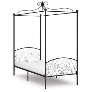 vidaXL S&auml;nghimmel utan madrass svart metall 90x200 cm