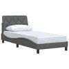vidaXL Bed Frame without Mattress Dark Grey 90x200 cm Fabric