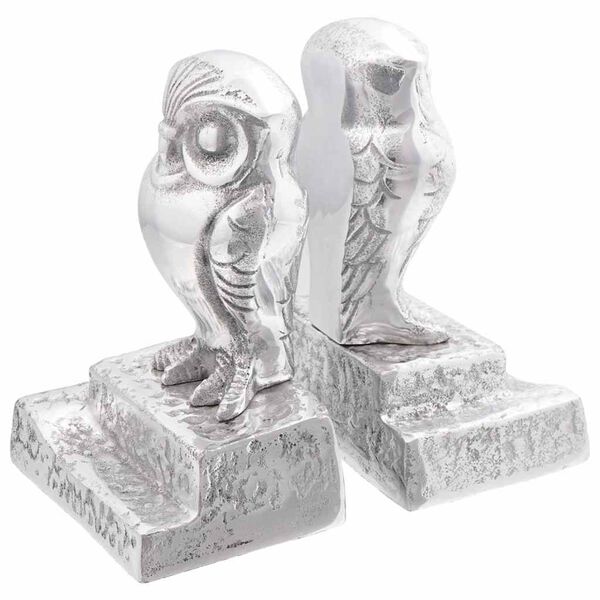 vidaXL Bokstöd 2 pcs Silver 12 x 9 x 19 cm Aluminium