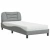 vidaXL Bed with Mattress "Hvar" Light Grey 90x200 cm Fabric