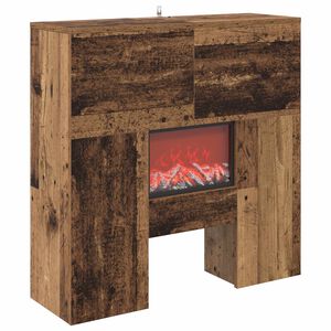 vidaXL Elektrisk eldstad Gammalt tr&auml; 75 x 24,5 x 75 cm Konstruerat tr&auml;