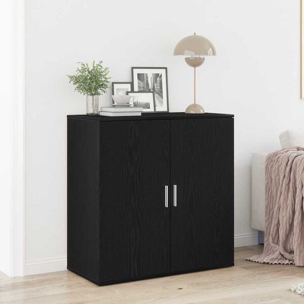 vidaXL Sideboard Svart Ek 79 x 38 x 80 cm Konstruerat tr&auml;