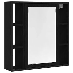vidaXL Badrumsspegelsk&aring;p svart ek 60x16x60 cm konstruerat tr&auml;